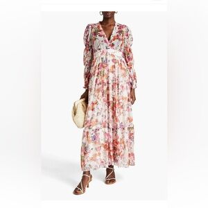 Bytimo XL Gathered floral print crepon maxi dress
